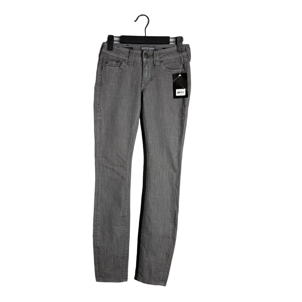 NWT Afflliction Women's Raquel‎ Fleur Gray Skinny Jeans Low Rise Size 24